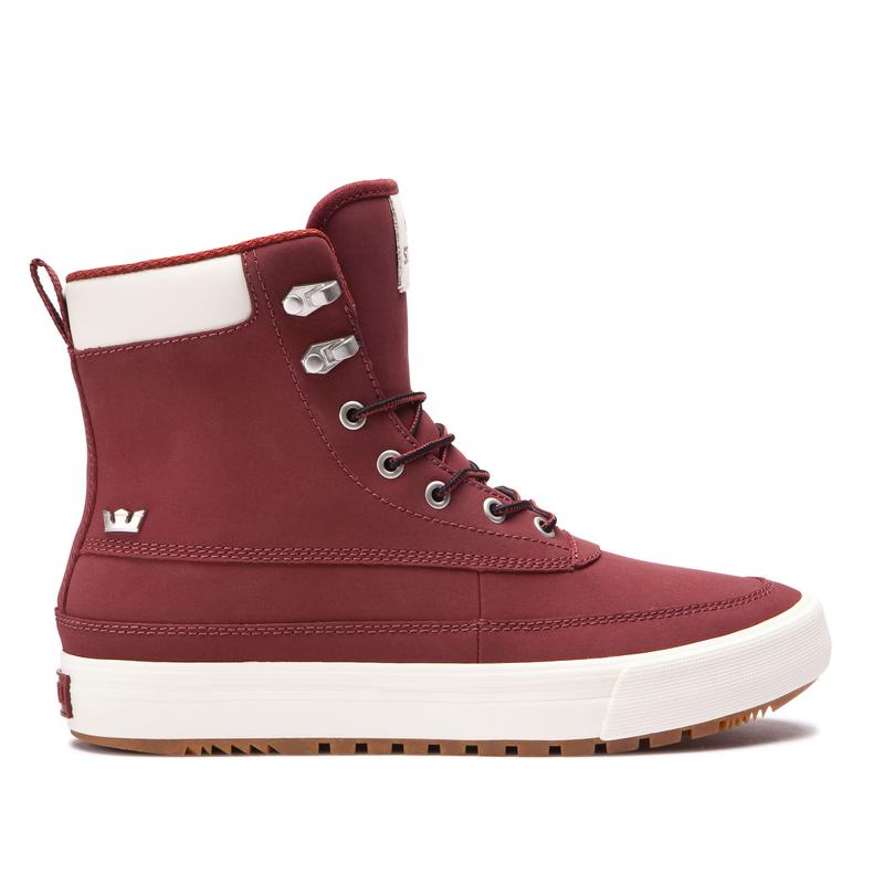 Buty Supra OAKWOOD - Sneakersy Wysokie Męskie - Bordowe (FMQO-80324)